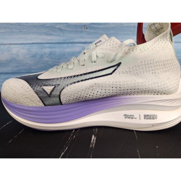 Mizuno Neo Zen Running Shoes White Soft Purple Green Cushioned Trainer Size 9 - Picture 13 of 15